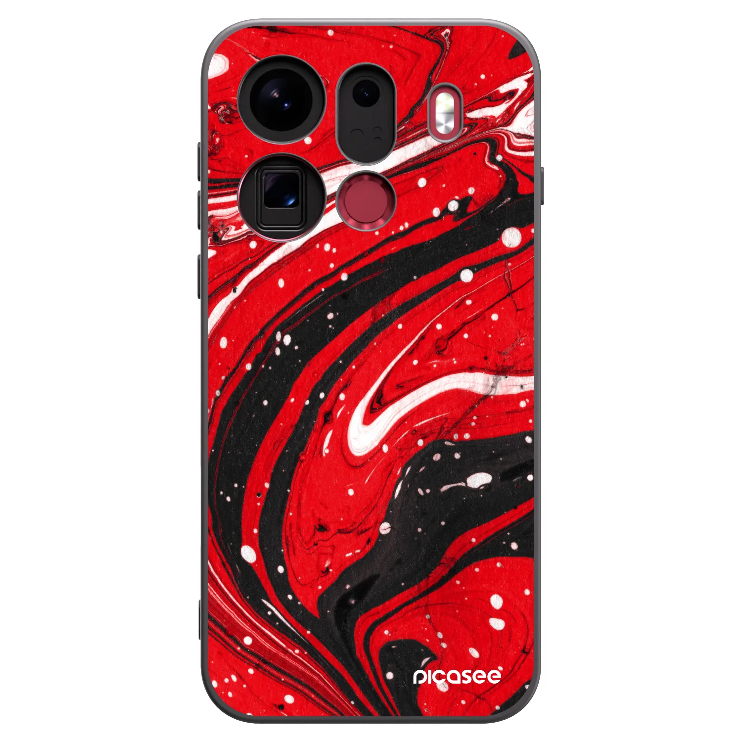 Picasee silikonový černý obal pro OPPO Find X9 Pro - Red black