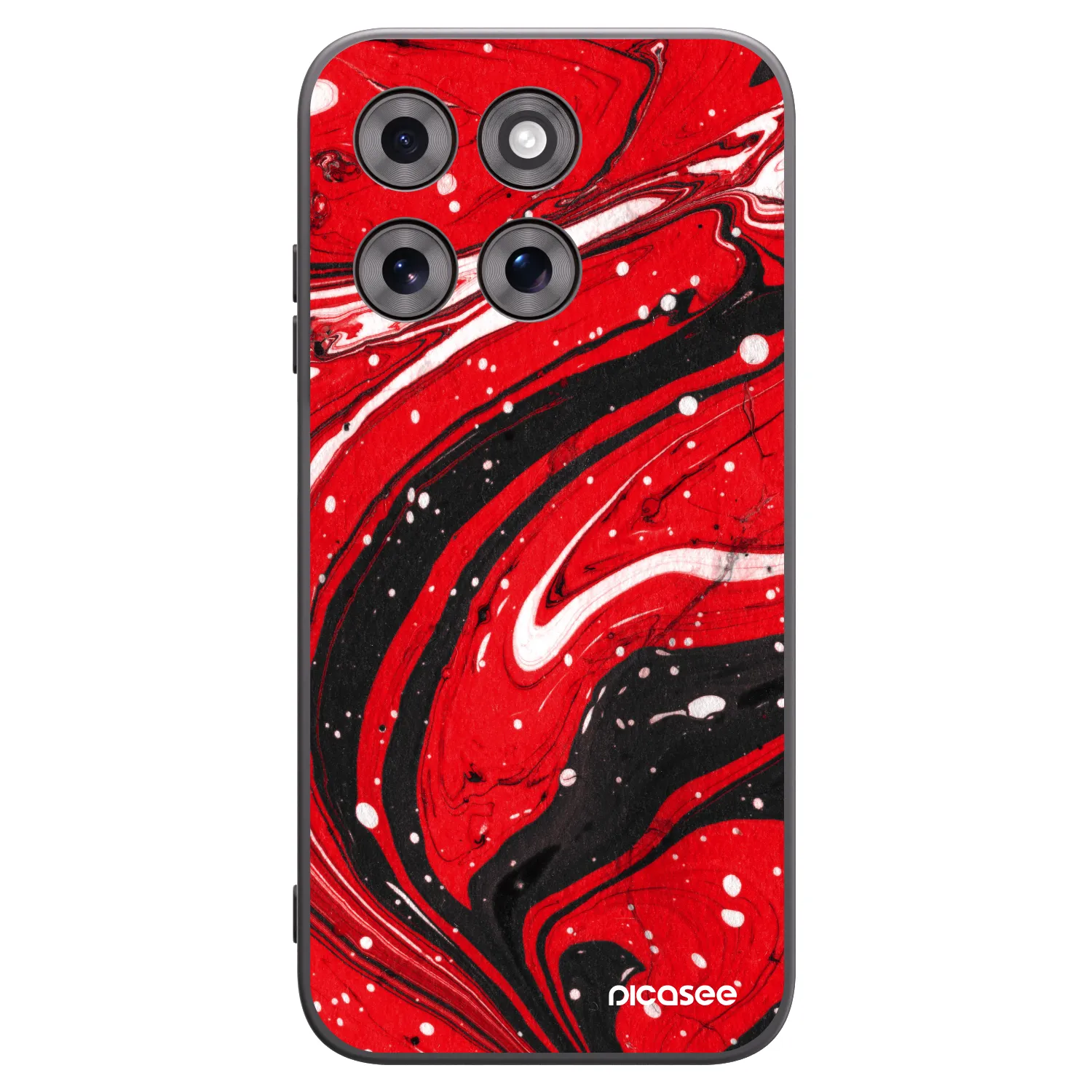 Picasee silikonový černý obal pro Motorola Moto G77 - Red black