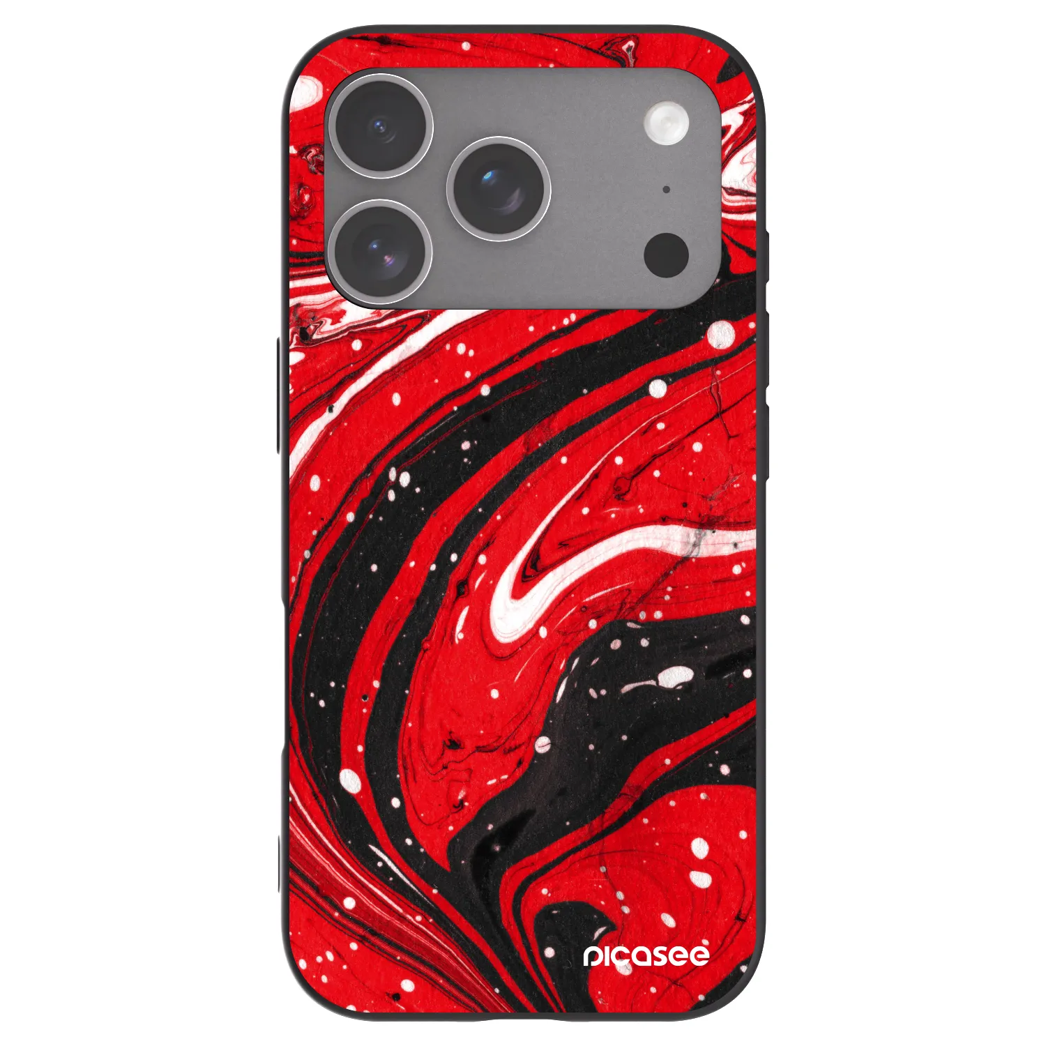 Picasee silikonový černý obal pro Apple iPhone 18 Pro - Red black