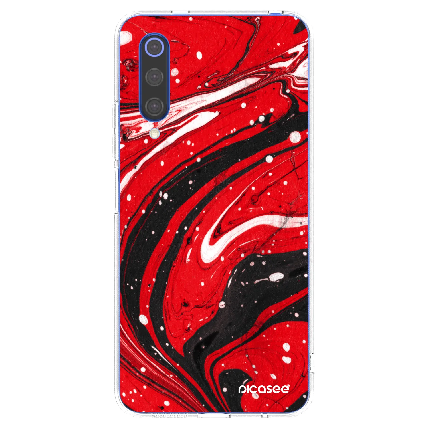 Picasee silikonový průhledný obal pro Xiaomi Mi 9 SE - Red black