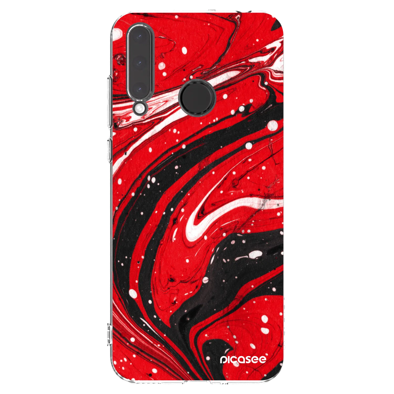 Picasee silikonový průhledný obal pro Honor 20 Lite - Red black