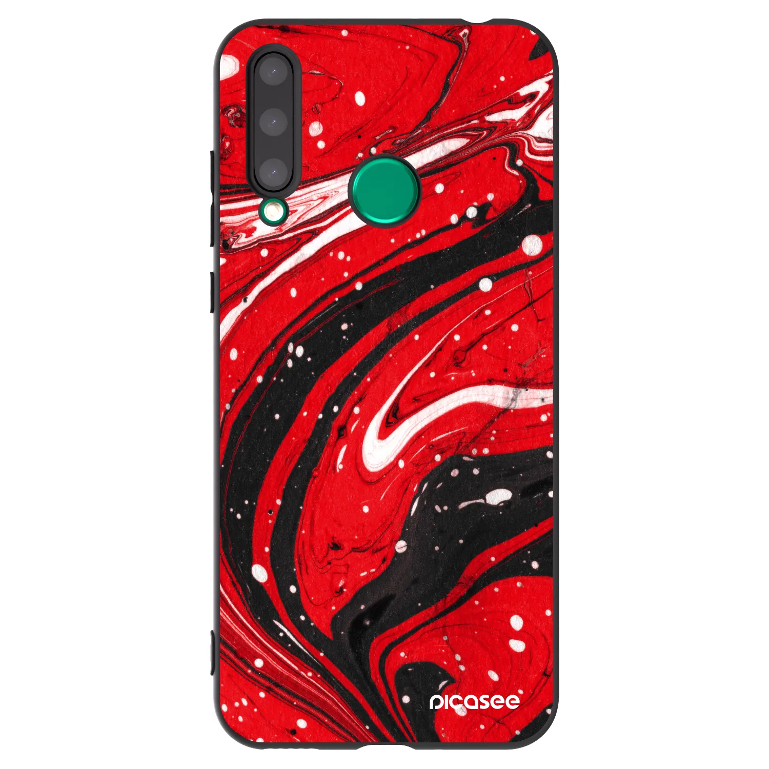 Picasee silikonový černý obal pro Honor 20 Lite - Red black