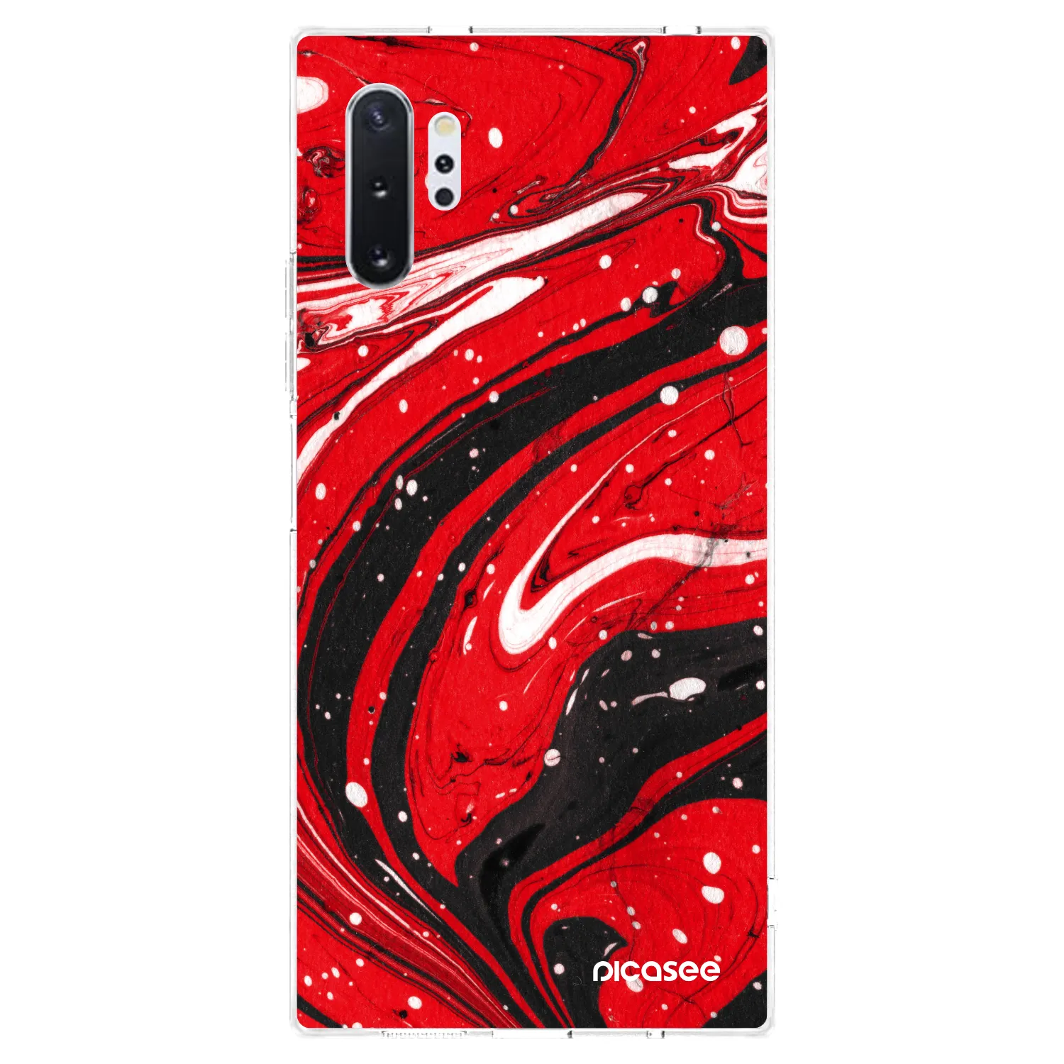 Picasee silikonový průhledný obal pro Samsung Galaxy Note 10+ N975F - Red black
