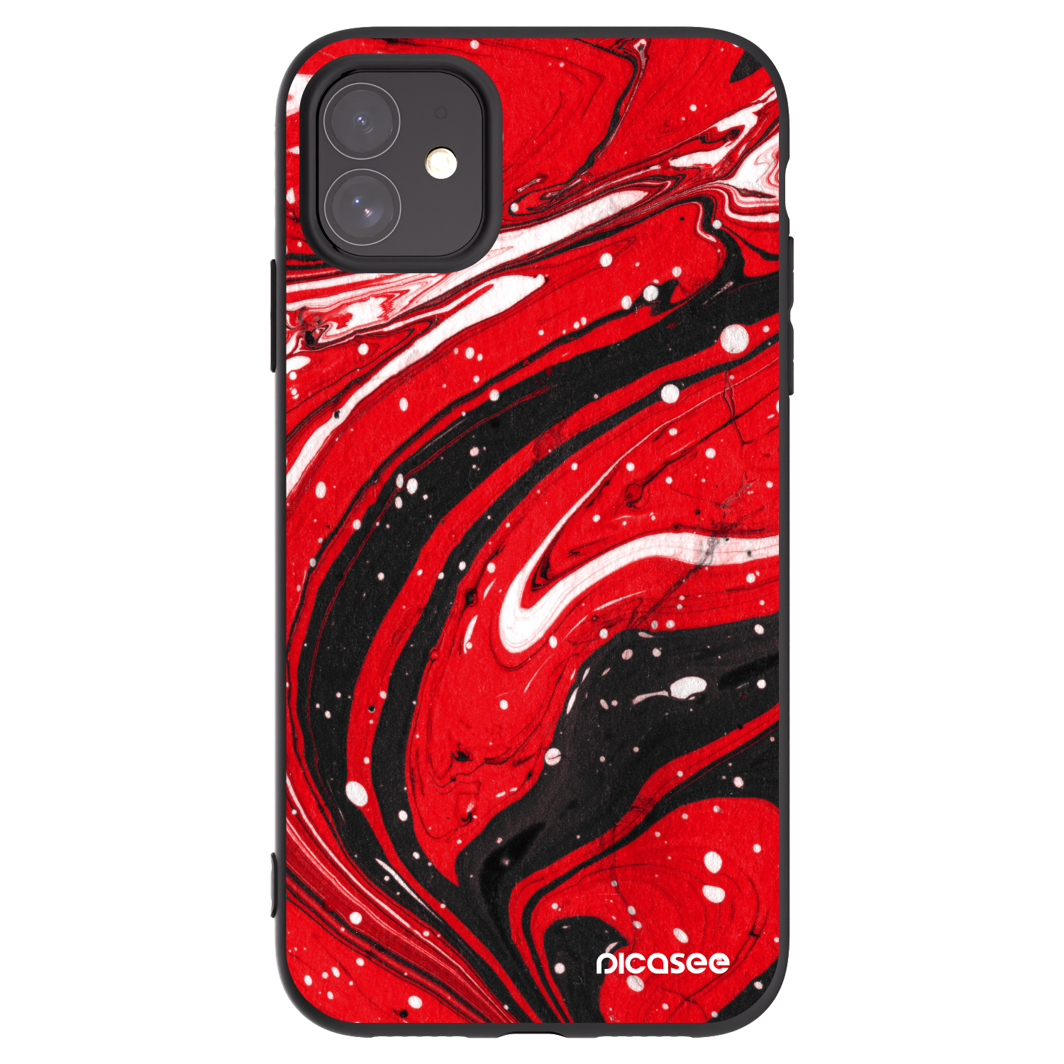 Picasee silikonový černý obal pro Apple iPhone 11 - Red black