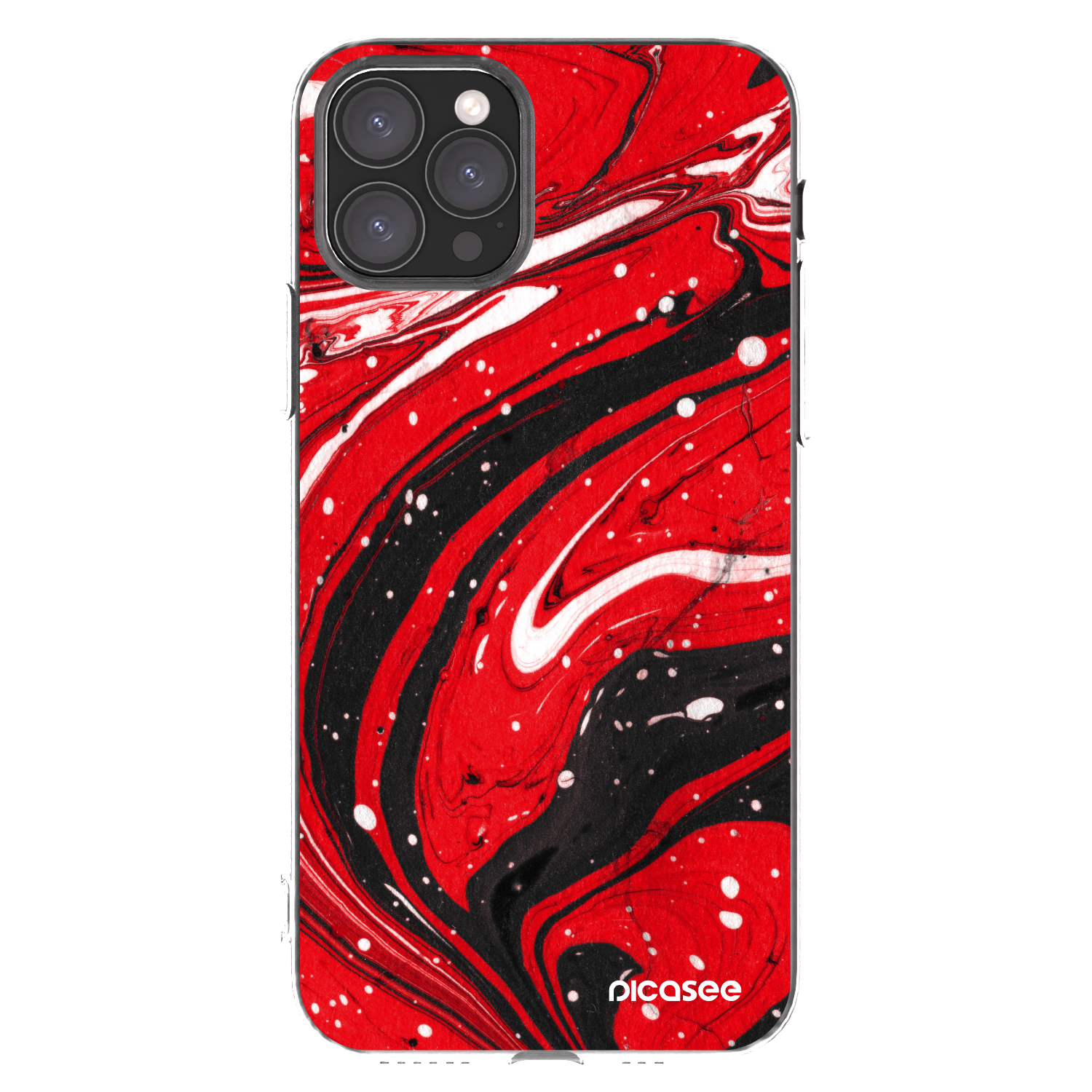 Picasee silikonový průhledný obal pro Apple iPhone 11 Pro - Red black