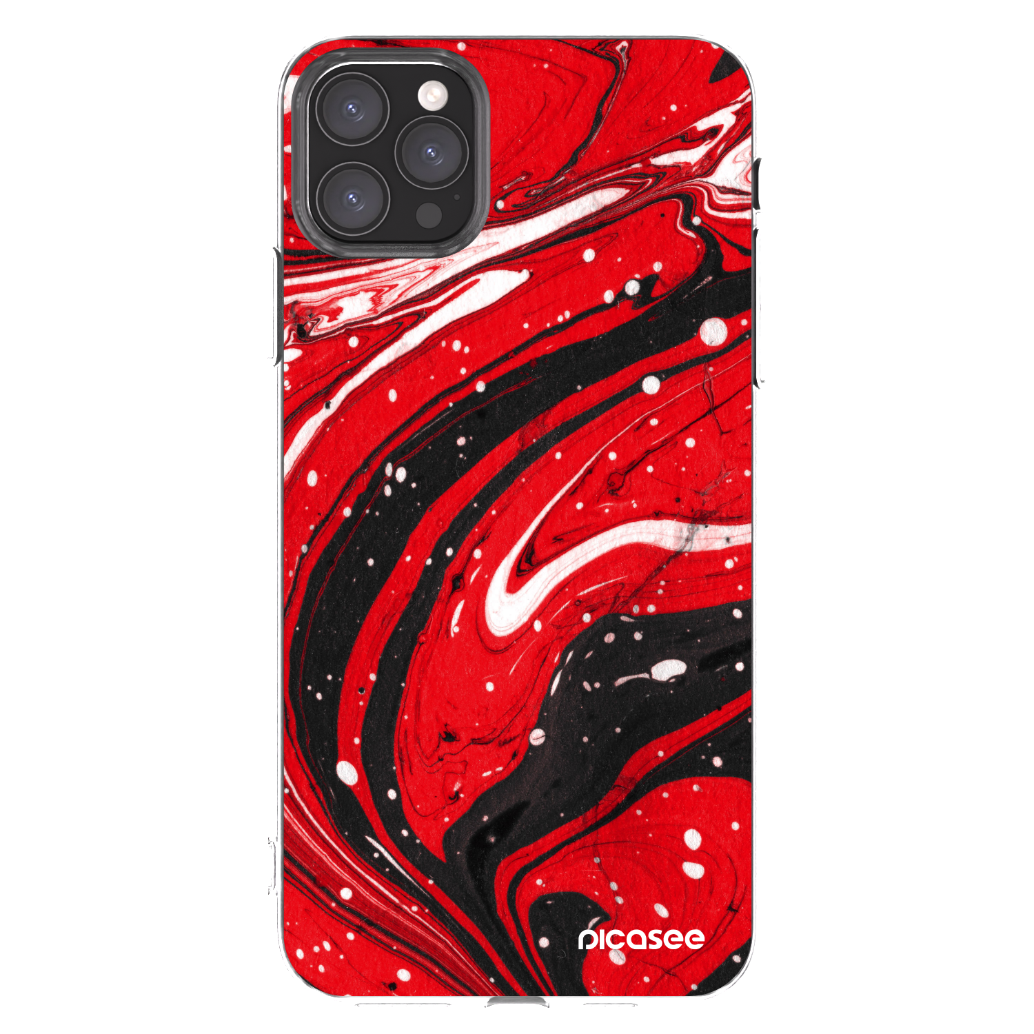 Picasee silikonový průhledný obal pro Apple iPhone 11 Pro Max - Red black