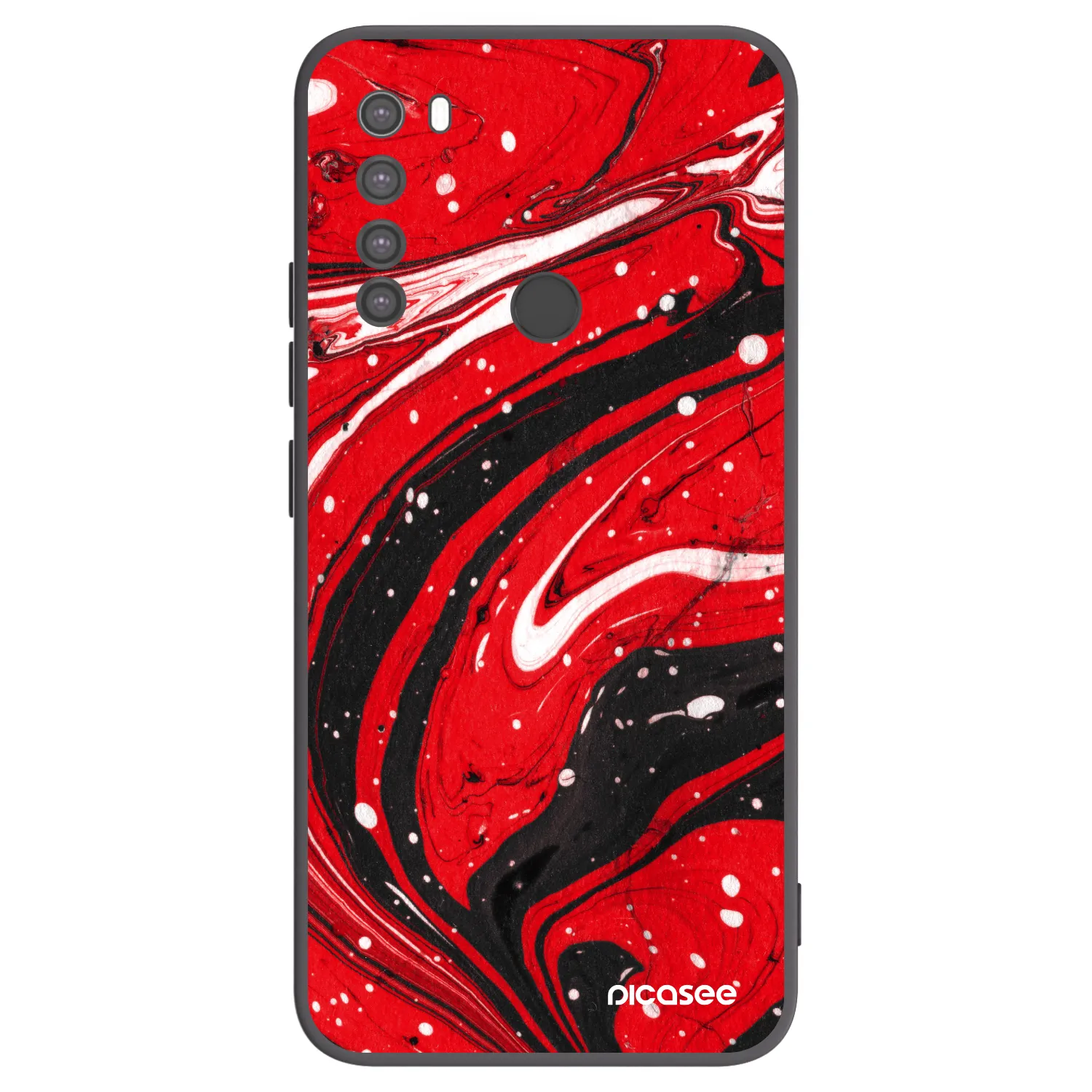 Picasee silikonový černý obal pro Xiaomi Redmi Note 8 - Red black