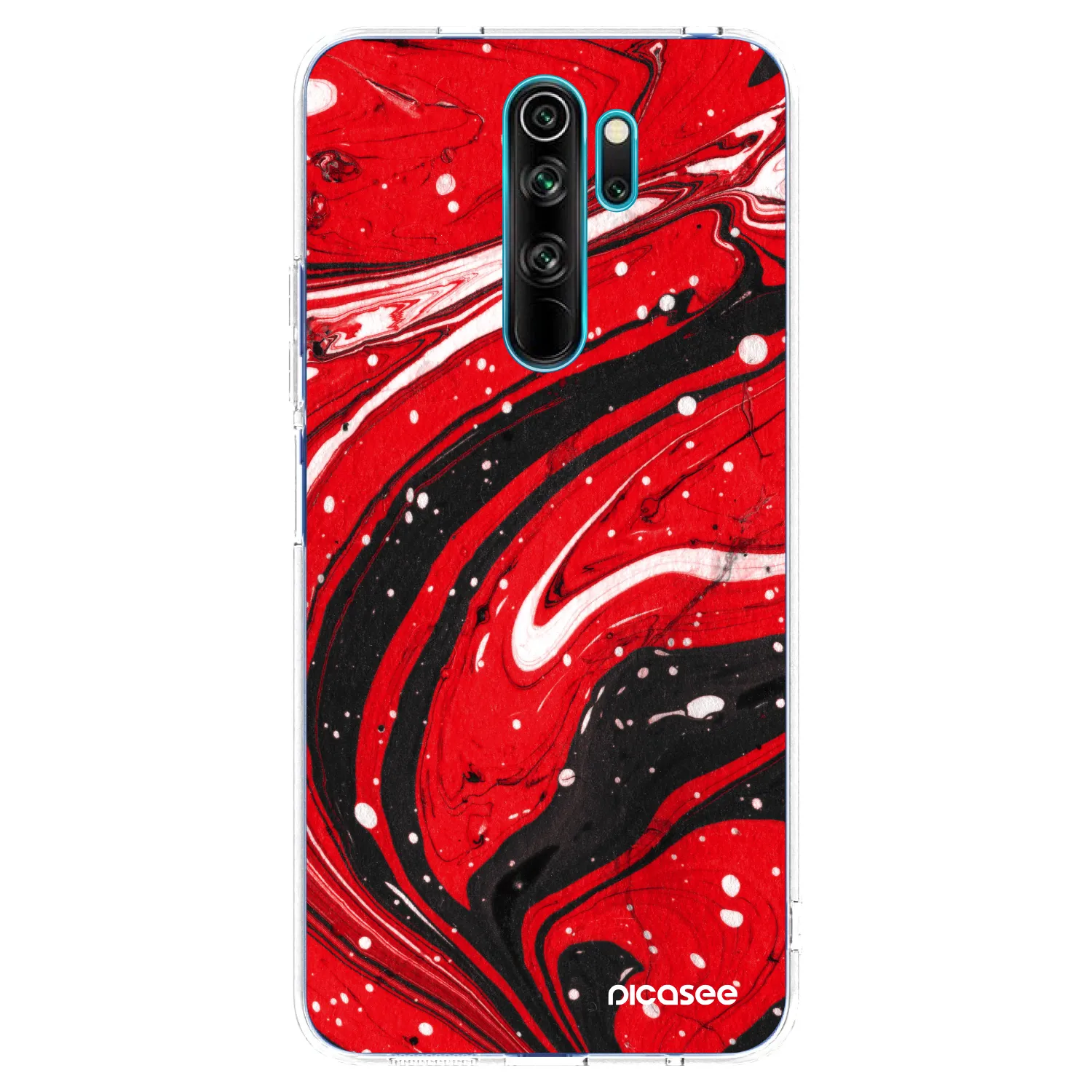 Picasee silikonový průhledný obal pro Xiaomi Redmi Note 8 Pro - Red black