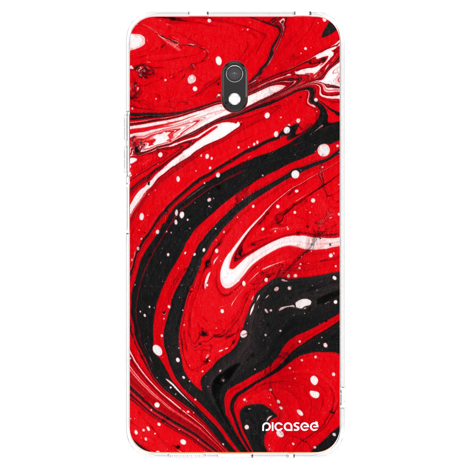 Picasee silikonový průhledný obal pro Xiaomi Redmi 8A - Red black