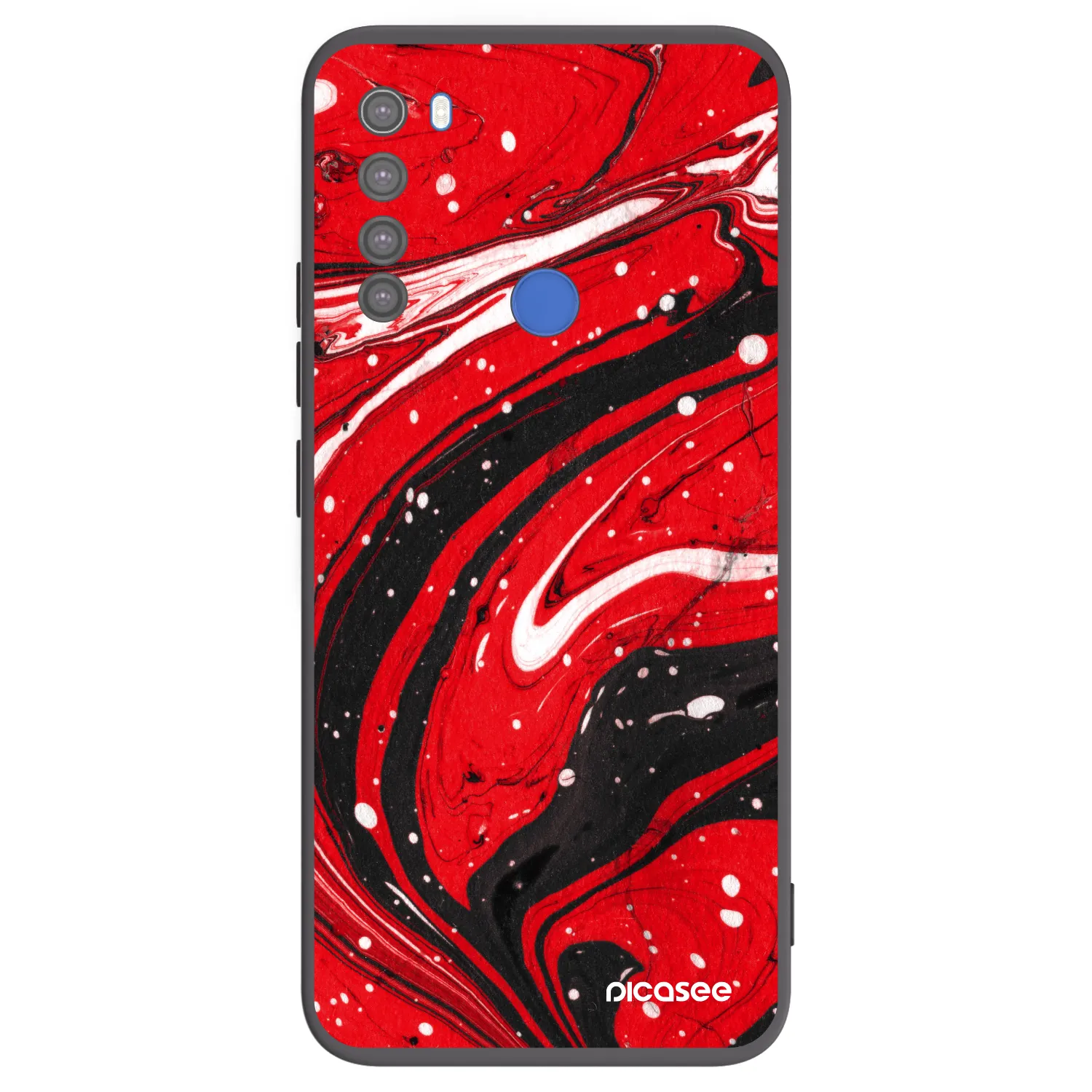 Picasee silikonový černý obal pro Xiaomi Redmi Note 8T - Red black