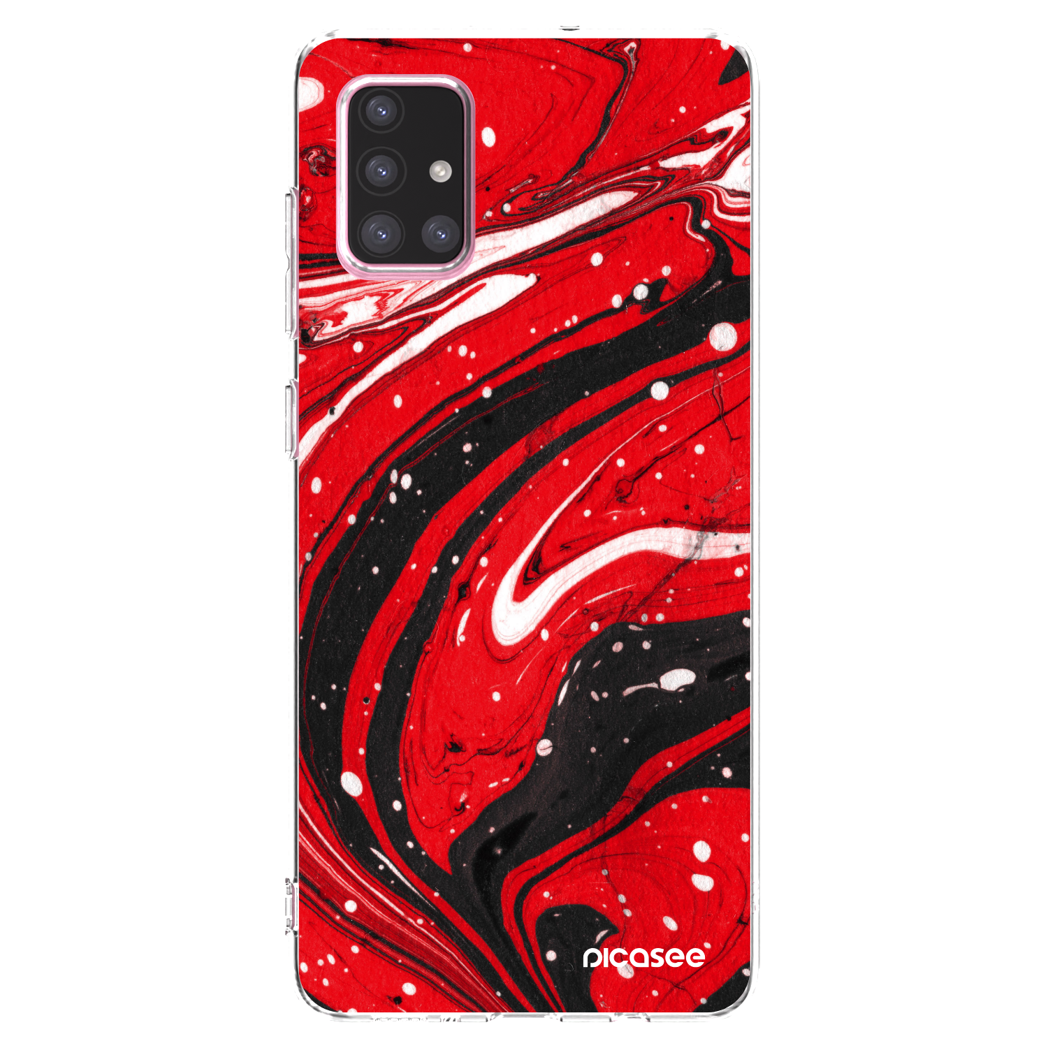 Picasee silikonový průhledný obal pro Samsung Galaxy A71 A715F - Red black