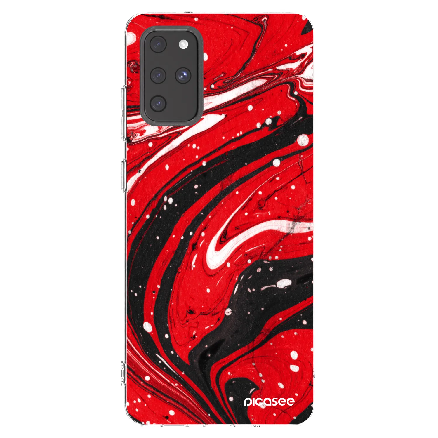 Picasee silikonový průhledný obal pro Samsung Galaxy S20+ G985F - Red black