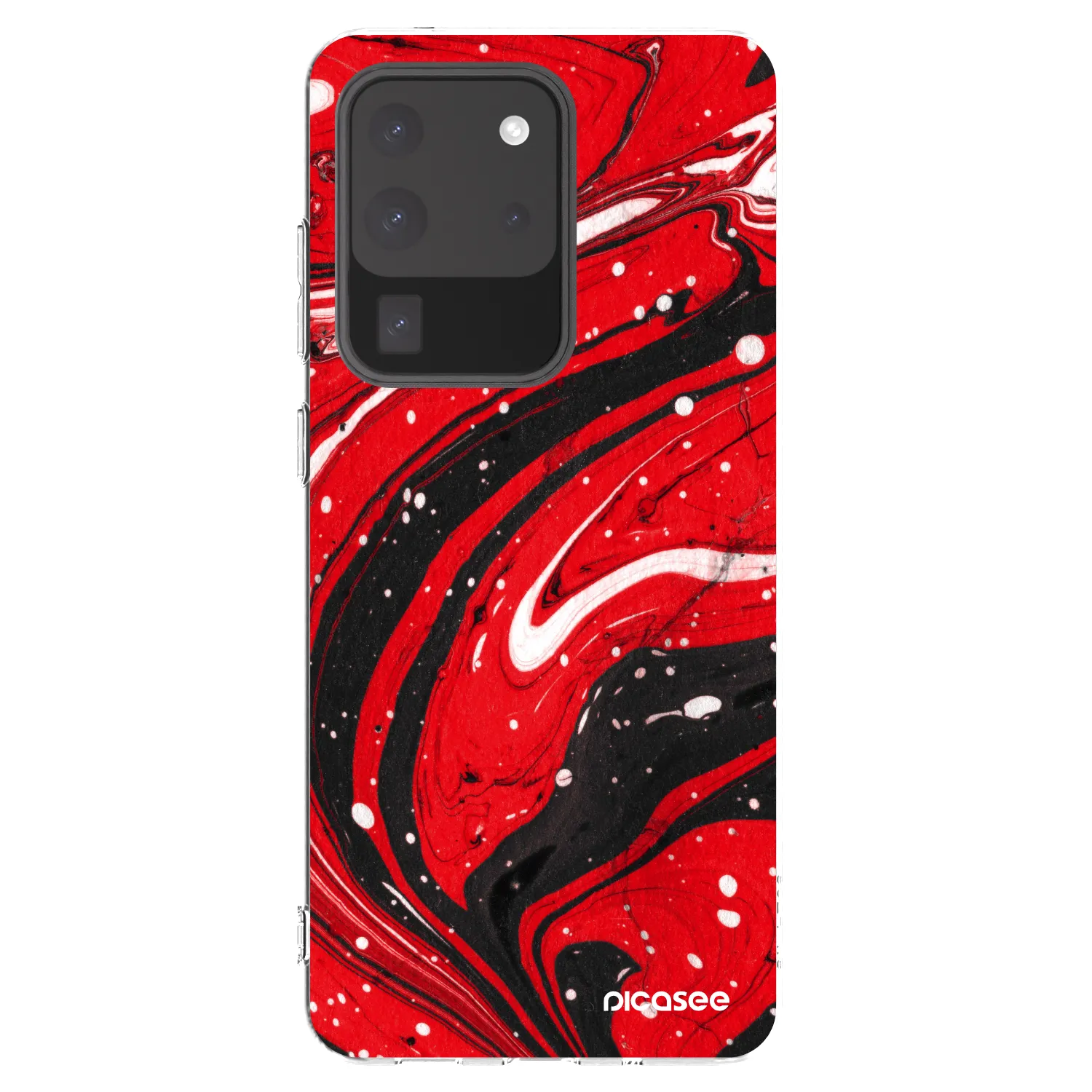 Picasee silikonový průhledný obal pro Samsung Galaxy S20 Ultra 5G G988F - Red black