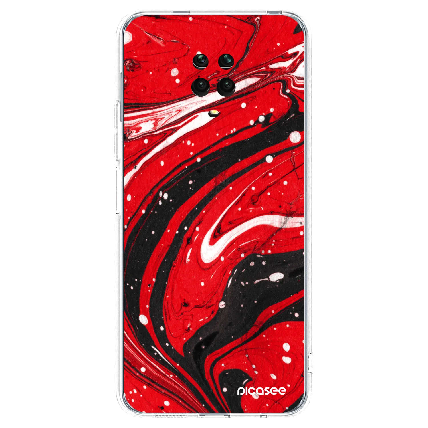 Picasee silikonový průhledný obal pro Xiaomi Redmi Note 9S - Red black