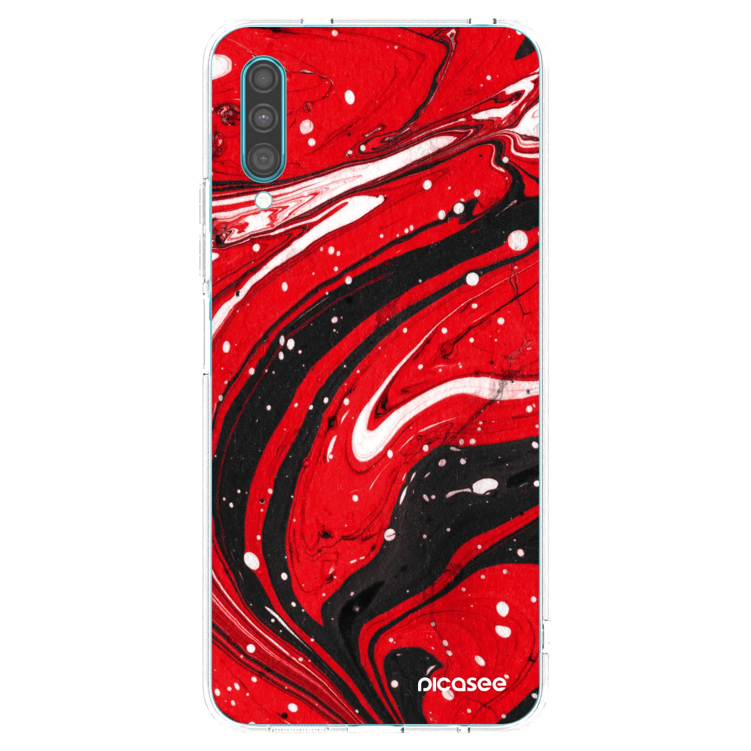 Picasee silikonový průhledný obal pro Samsung Galaxy A30s A307F - Red black