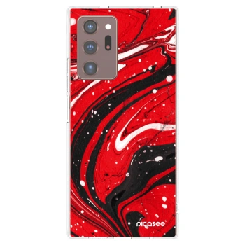 Picasee silikonový průhledný obal pro Samsung Galaxy Note 20 Ultra - Red black