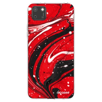 Picasee silikonový průhledný obal pro Huawei Y5P - Red black