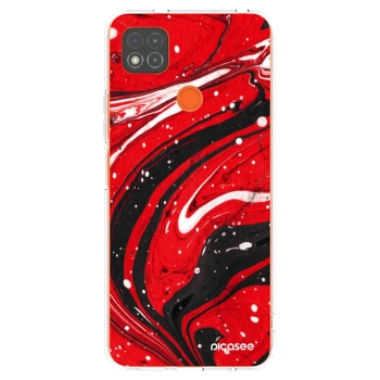 Picasee silikonový průhledný obal pro Xiaomi Redmi 9C - Red black