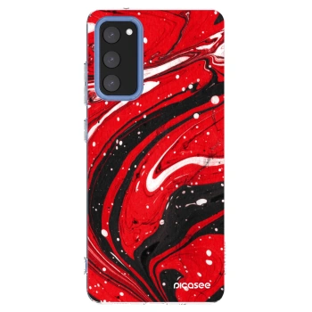 Picasee silikonový průhledný obal pro Samsung Galaxy S20 FE - Red black