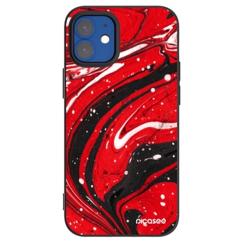 Picasee silikonový černý obal pro Apple iPhone 12 mini - Red black