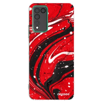 Picasee silikonový průhledný obal pro Honor 10X Lite - Red black