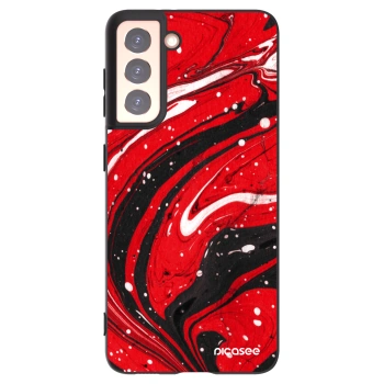 Picasee silikonový černý obal pro Samsung Galaxy S21 5G G991B - Red black