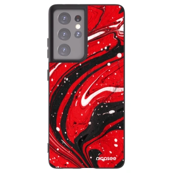 Picasee silikonový černý obal pro Samsung Galaxy S21 Ultra 5G G998B - Red black