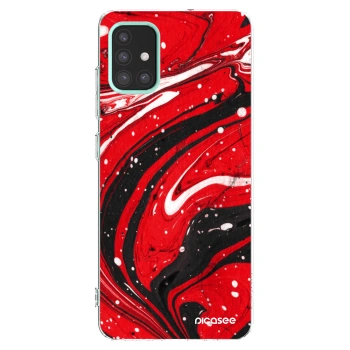 Picasee silikonový průhledný obal pro Samsung Galaxy M31s - Red black