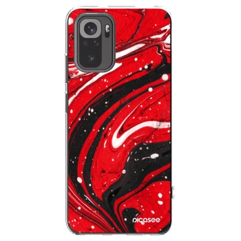 Picasee silikonový průhledný obal pro Xiaomi Redmi Note 10S - Red black