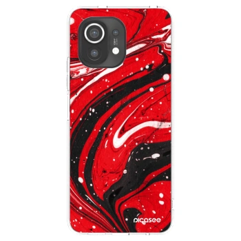 Picasee silikonový průhledný obal pro Xiaomi Mi 11 - Red black