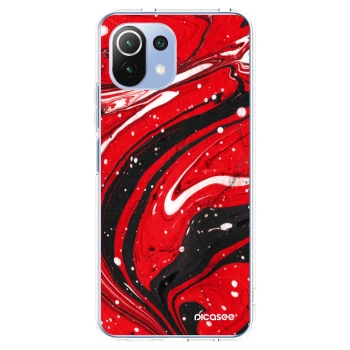 Picasee silikonový průhledný obal pro Xiaomi Mi 11 Lite - Red black