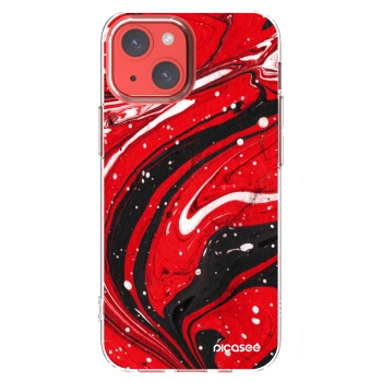 Picasee silikonový průhledný obal pro Apple iPhone 13 mini - Red black