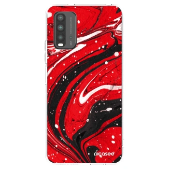 Picasee silikonový průhledný obal pro Xiaomi Redmi 9T - Red black