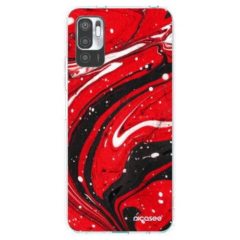 Picasee silikonový průhledný obal pro Xiaomi Redmi Note 10 5G - Red black