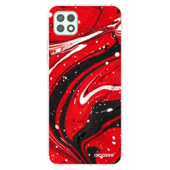 Picasee silikonový průhledný obal pro Samsung Galaxy A22 A226B 5G - Red black