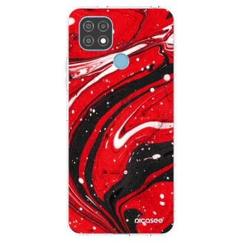 Picasee silikonový průhledný obal pro Realme C21 - Red black