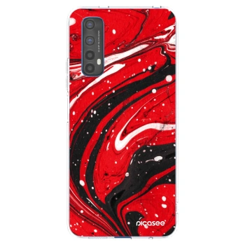Picasee silikonový průhledný obal pro Realme 7 - Red black