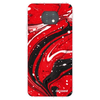 Picasee silikonový průhledný obal pro Xiaomi Redmi Note 9T - Red black