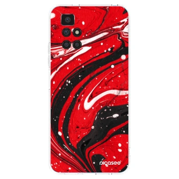 Picasee silikonový průhledný obal pro Xiaomi Redmi 10 - Red black