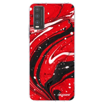 Picasee silikonový průhledný obal pro Vivo Y20s - Red black