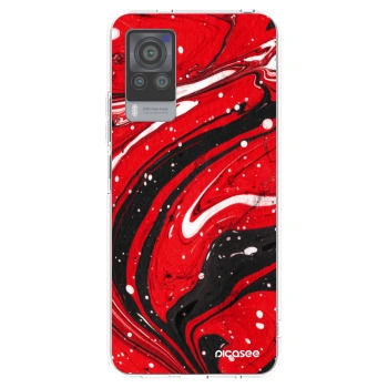 Picasee silikonový průhledný obal pro Vivo X60 Pro 5G - Red black