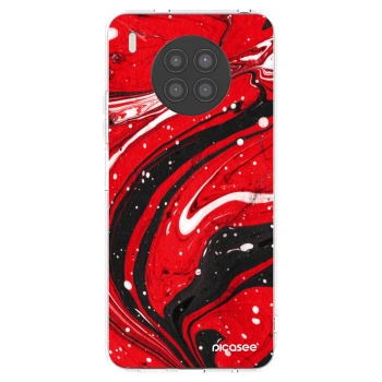 Picasee silikonový průhledný obal pro Huawei Nova 8i - Red black