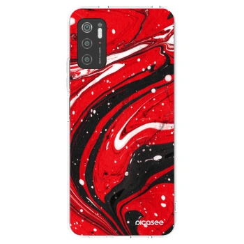 Picasee silikonový průhledný obal pro Xiaomi Poco M3 Pro 5G - Red black