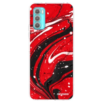 Picasee silikonový průhledný obal pro Motorola Moto G60 - Red black