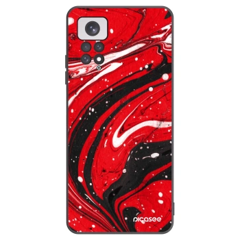 Picasee silikonový černý obal pro Xiaomi Redmi Note 11 - Red black