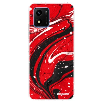 Picasee silikonový průhledný obal pro Vivo Y01 - Red black