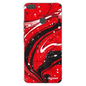 Picasee silikonový průhledný obal pro Huawei P Smart - Red black
