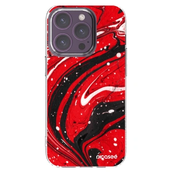 Picasee silikonový průhledný obal pro Apple iPhone 14 Pro - Red black