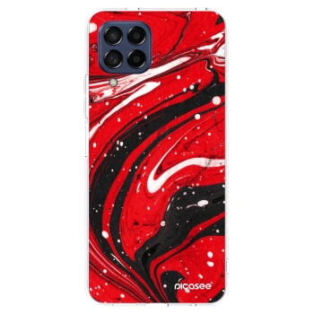 Picasee silikonový průhledný obal pro Samsung Galaxy M53 5G - Red black