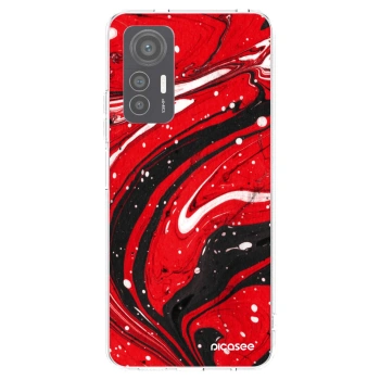 Picasee silikonový průhledný obal pro Xiaomi 12 Lite - Red black